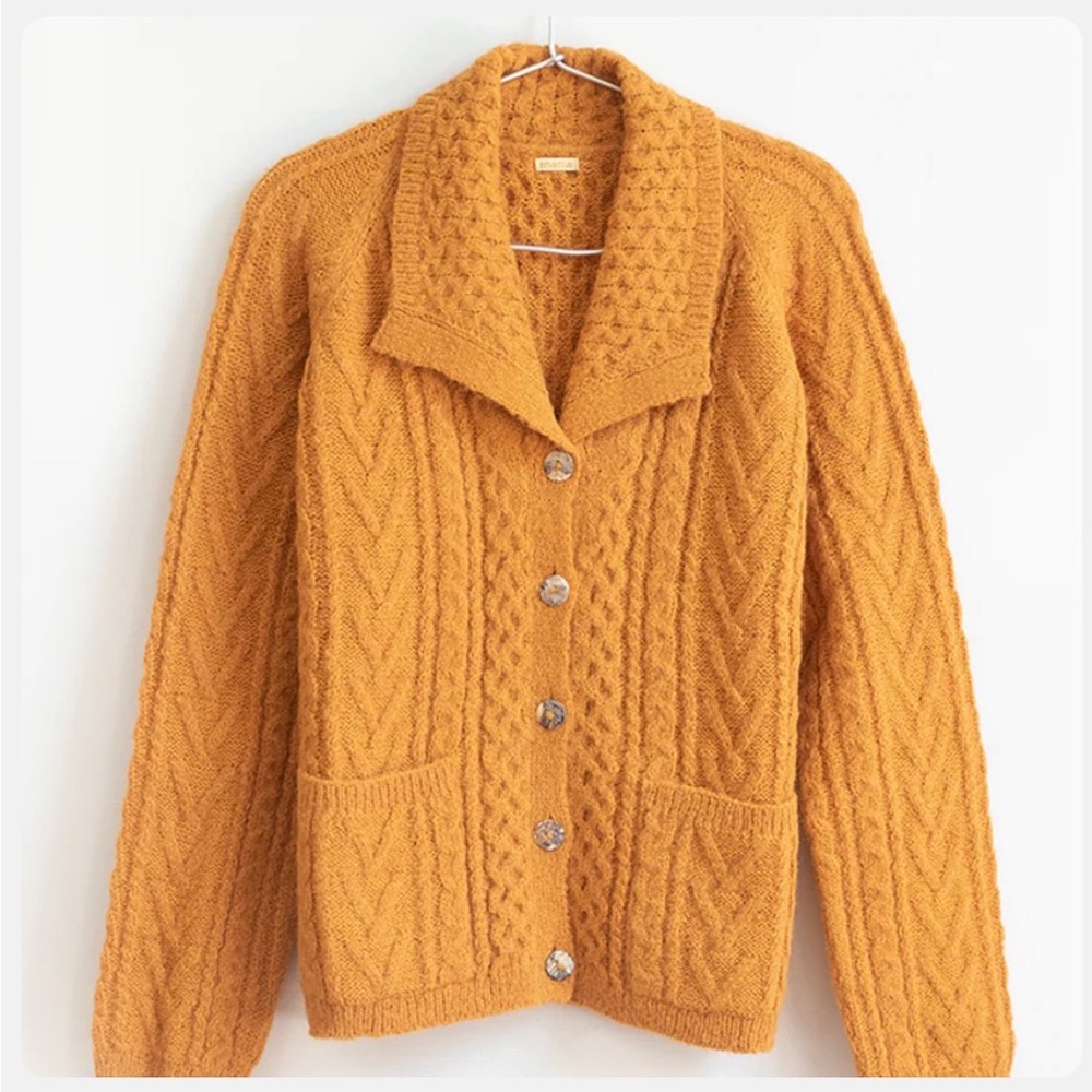 Matta Mustard Cable Knit Cardigan - Picture 1 of 6